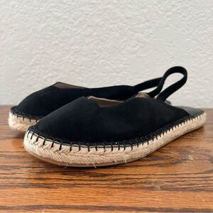 Something Navy Black Suede Espadrille Slingback Espadrilles